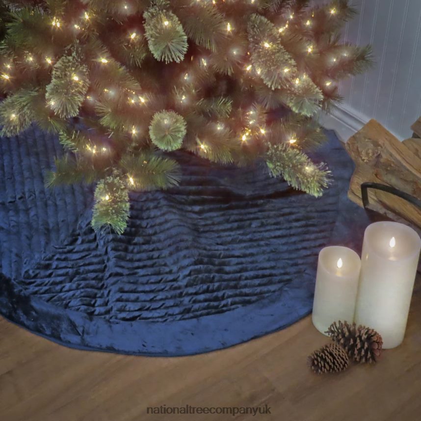 decoration | National Tree Company 60\ HGTV Home Collection Quilted Velvet Tree Skirt Blue F2L4F577